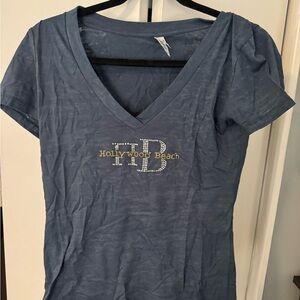 Next Level Apparel Blue V-Neck Tee